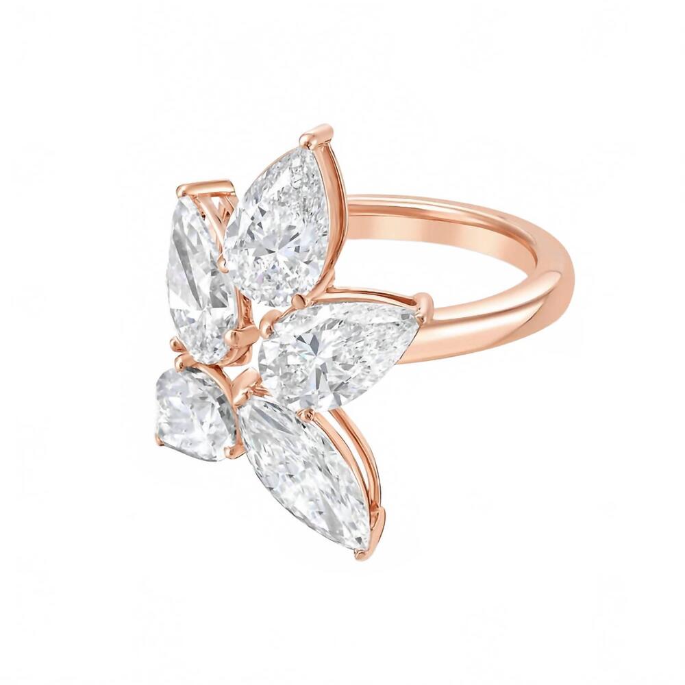 NEW DIANA M JEWELS women's pear & marquise lab-grown diamond fashion ring (4.00
